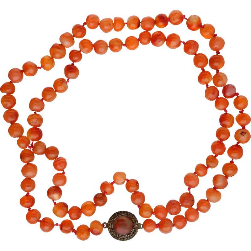 Collier, rode agaat.