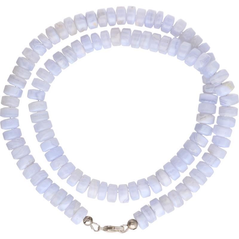Collier, witte siersteen.