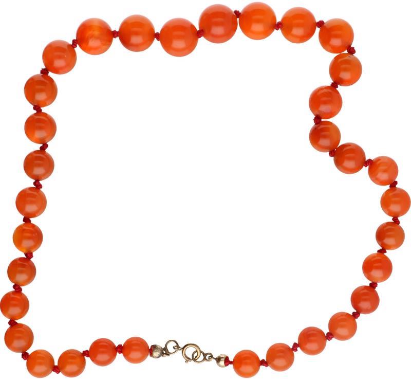 Collier, rode agaat.