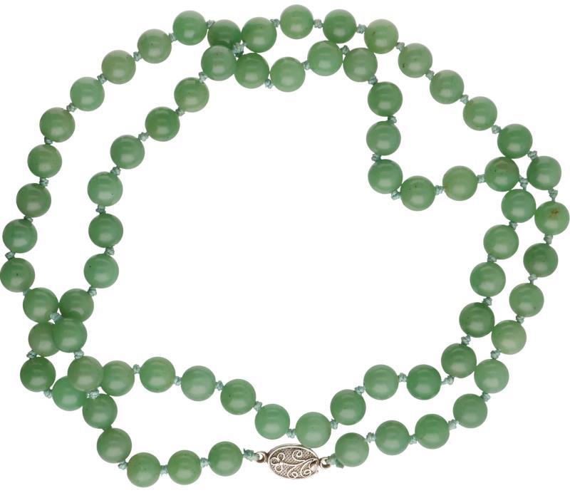 Collier, groene kwarts.