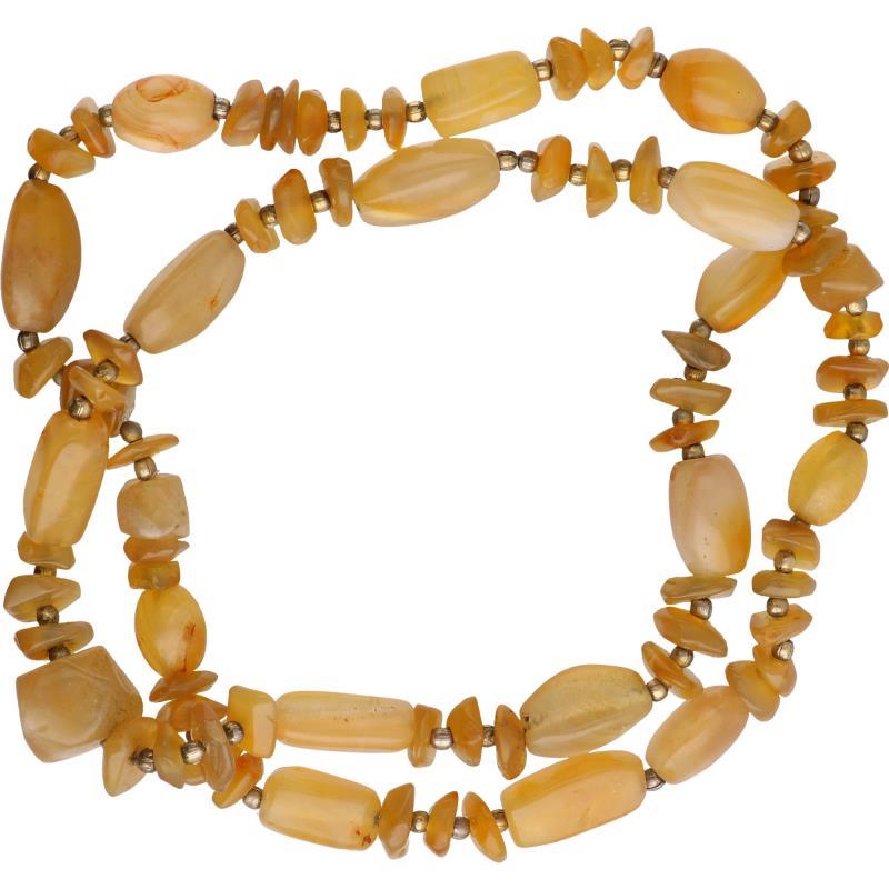 Collier, gele agaat.