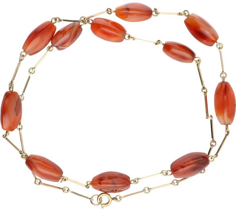 Collier, rode agaat.
