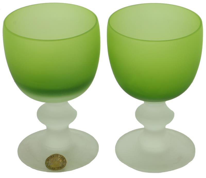 (2) Bokalen glas Moretti Carlo.