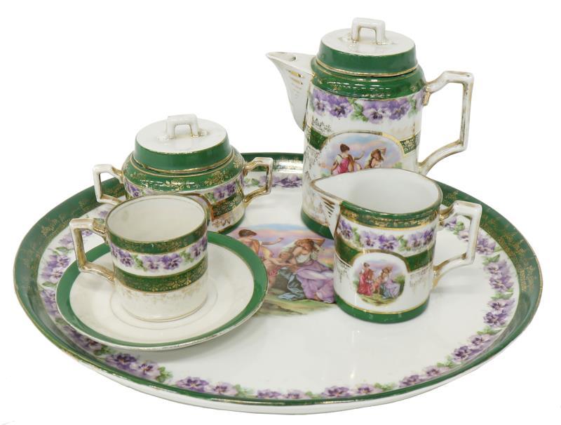 (5) Servies Porselein Frankrijk.