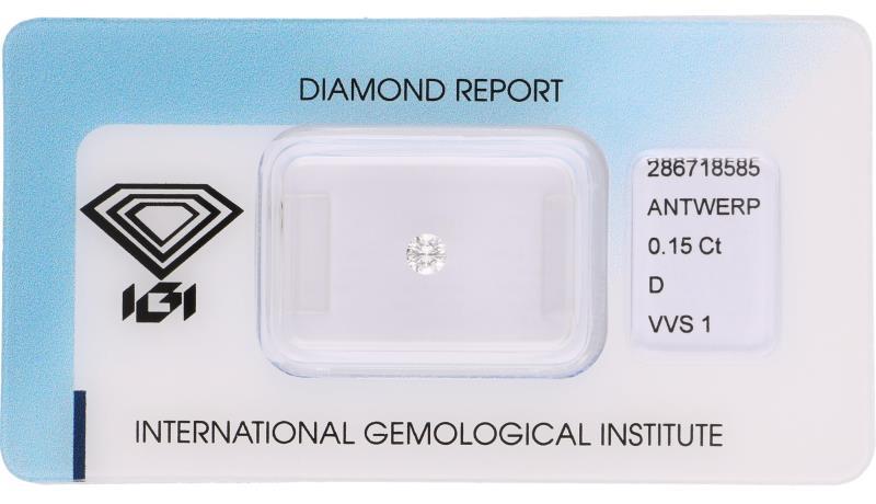 IGI rond briljant geslepen diamant 0.15 ct.
