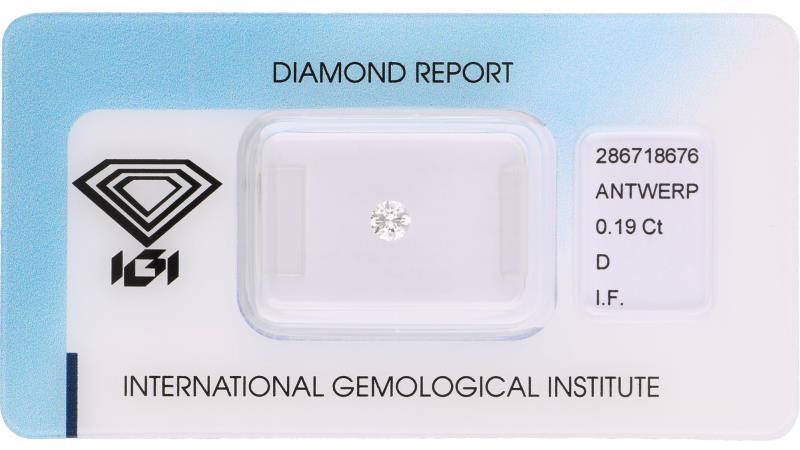 IGI rond briljant geslepen diamant 0.19 ct.