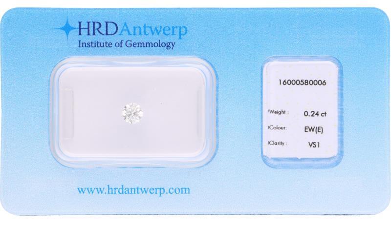 HRD rond briljant geslepen diamant 0.24 ct.