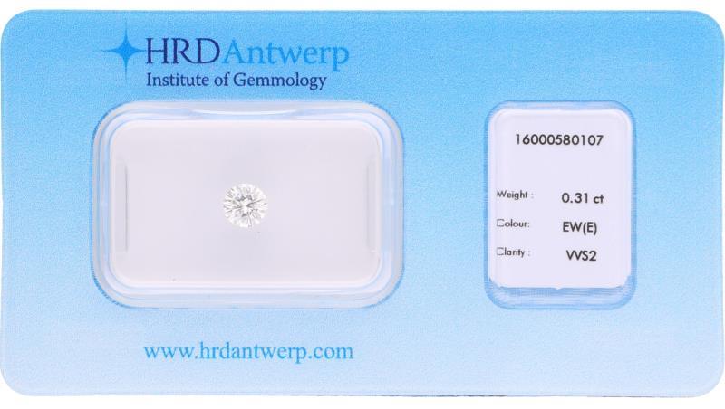 HRD rond briljant geslepen diamant 0.31 ct.