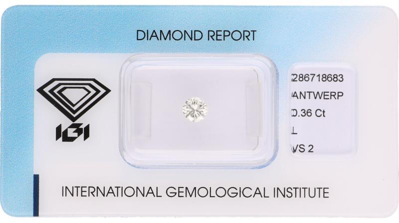 IGI rond briljant geslepen diamant 0.36 ct.