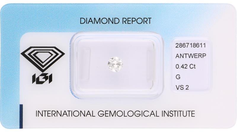 IGI rond briljant geslepen diamant 0.42 ct.