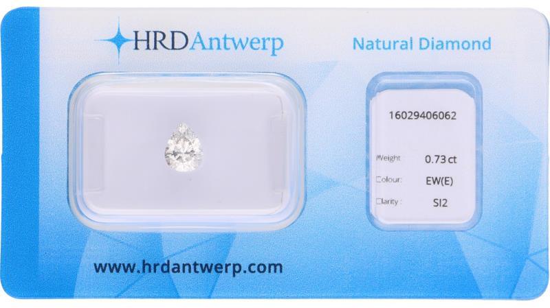 HRD peervormig geslepen diamant 0.73 ct.