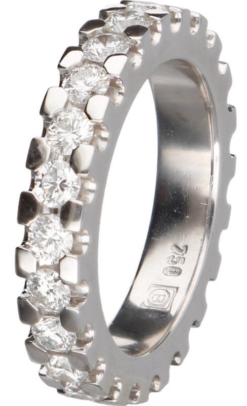 Alliance ring witgoud, ca. 0,92 ct. diamant - 18 kt.
