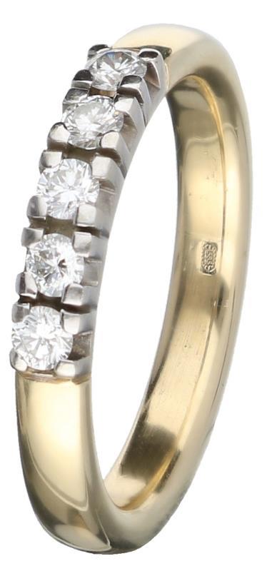 Rij ring geelgoud, 0,25 ct. diamant - 14 kt.