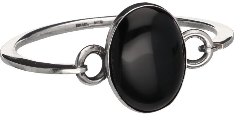 Slavenarmband zilver, zwarte onyx - 925/1000.