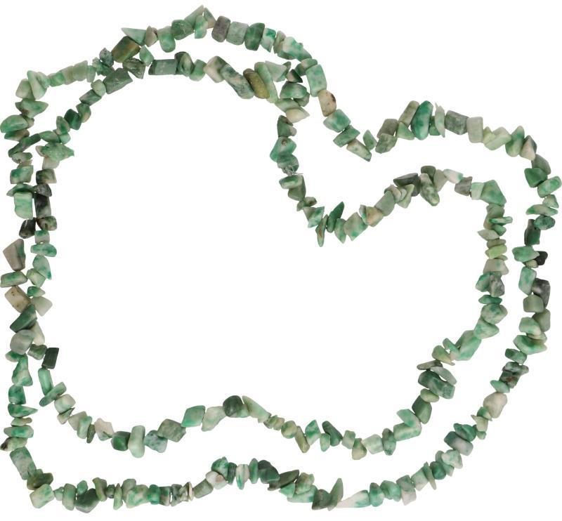 Collier, groene siersteen.