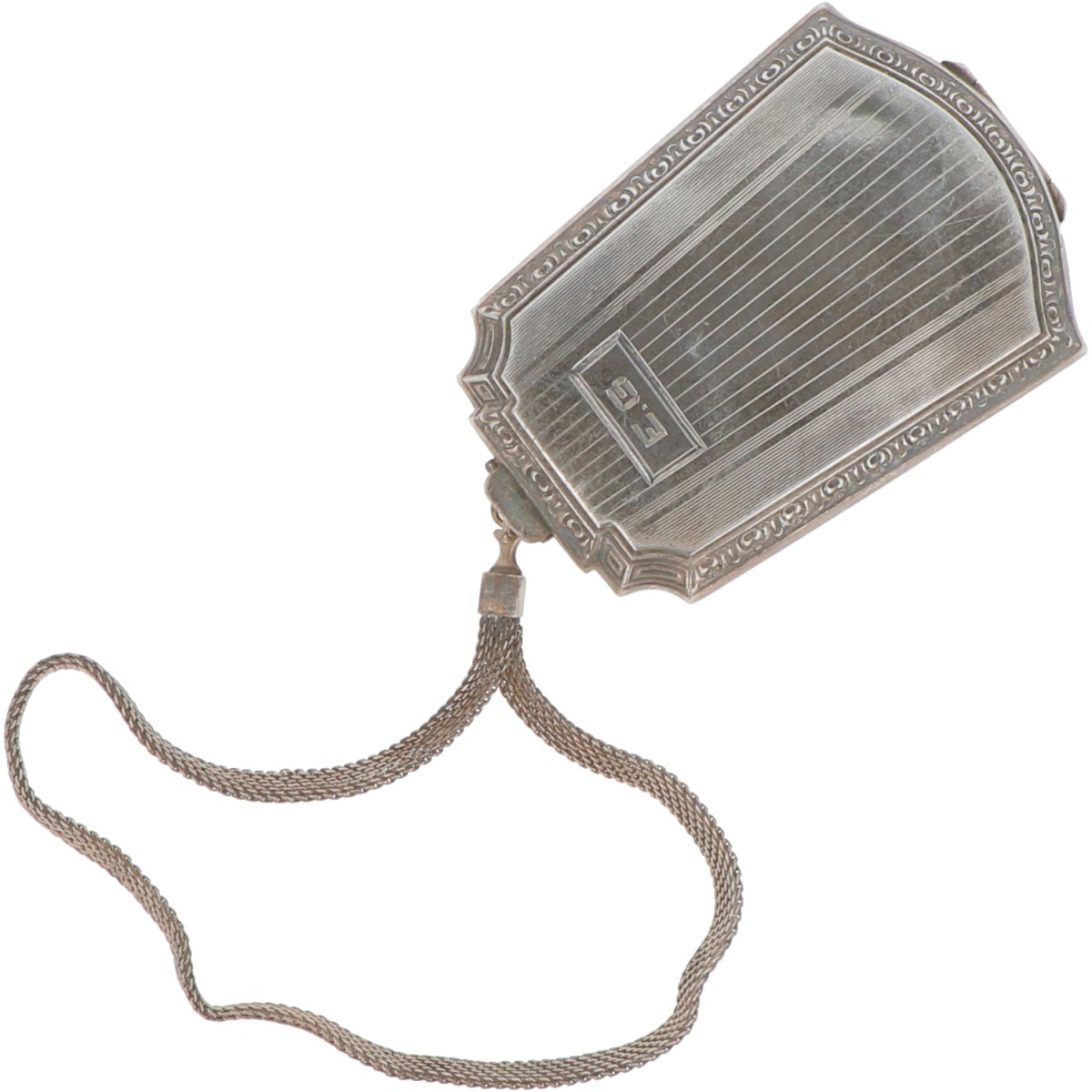 Munt etui / poederdoos zilver.