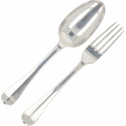(9) Delig lot bestekdelen Frankrijk (18e eeuw) zilver.