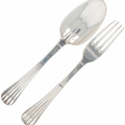 (9) Delig lot bestekdelen Frankrijk (18e eeuw) zilver.