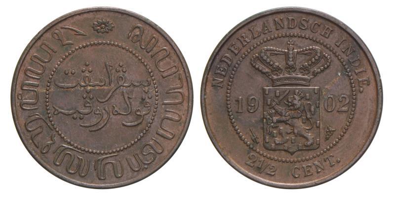 Nederlands-Indië. Wilhelmina. 2 1/2 Cent. 1902.