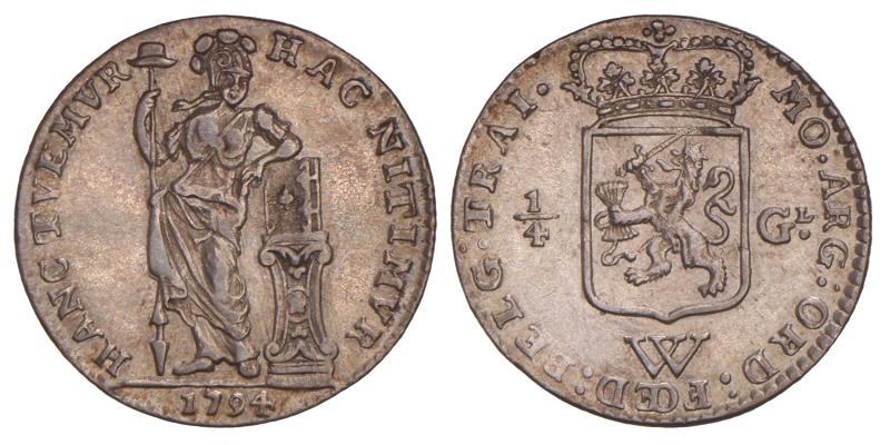 West-Indië. Utrecht. 1/4 Gulden. 1794.