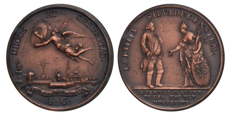 1776. Nederland. Den Bosch. Stadhuispenning. Bronzen afslag.