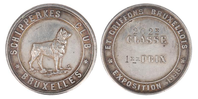 1896. Belgie. Brussel. Prijspenning Schipperkes Club.