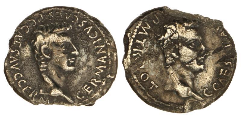 Germanicus and Caligula. Denarius.