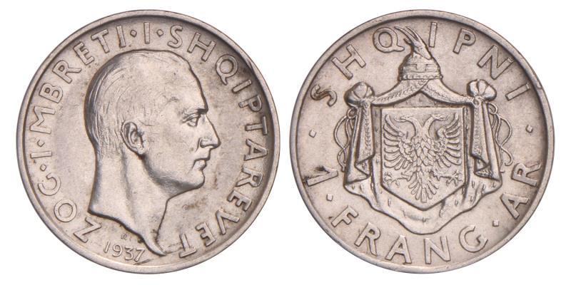 Albania. 1 Franc. 1937 R.