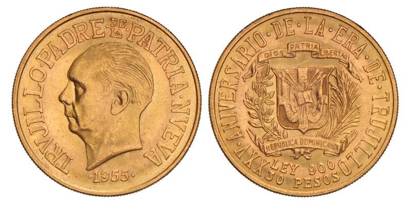 Dominican Republic. 30 Pesos. 1955.