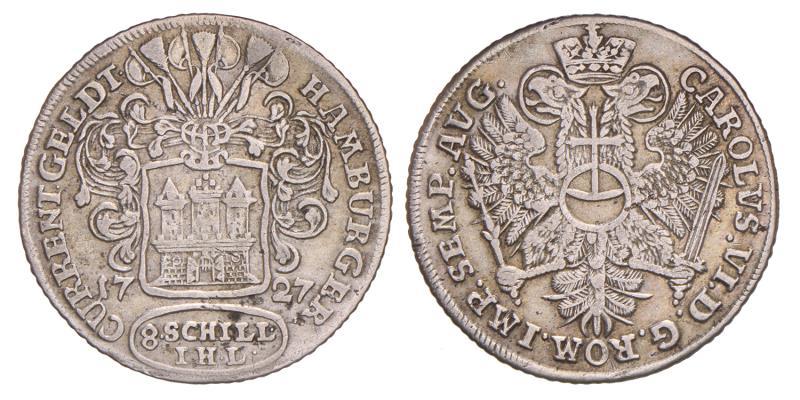 Germany. Hamburg. 8 Schilling. 1727.