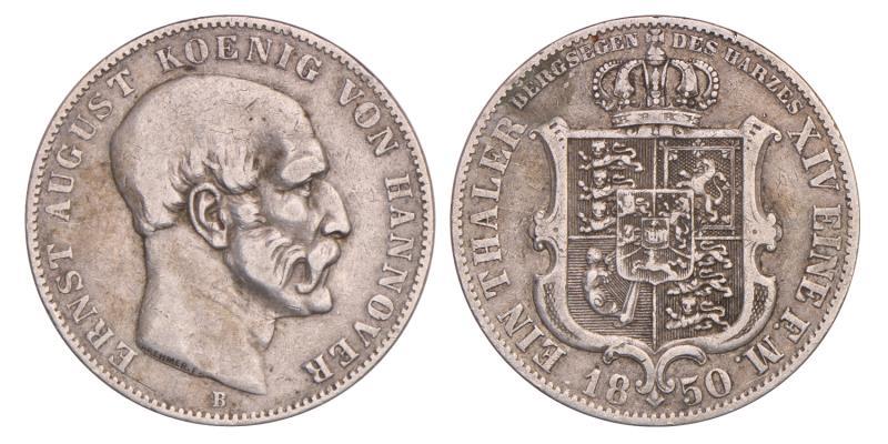 Germany. Hannover. Ernst August. Thaler. 1850 B.