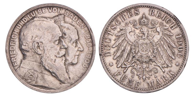 Germany. Baden. 5 Mark. 1906.