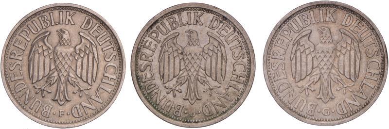 Germany. 2 DM. 1951 F,G,J.