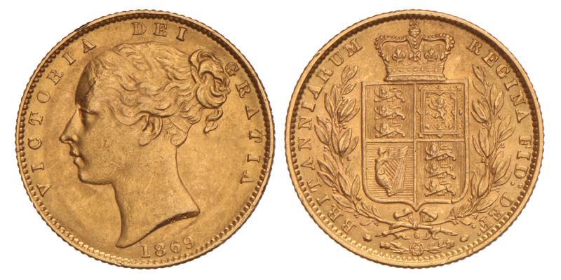 Great Britain. Victoria. Sovereign. 1869.