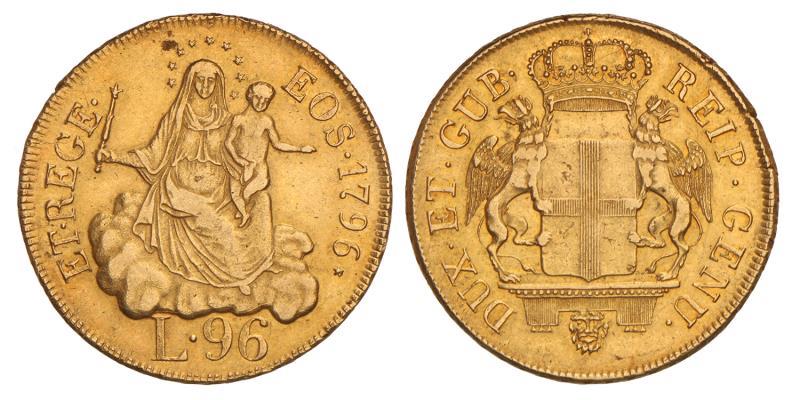 Italy. Genoa. Doges. 96 Lire. 1796.
