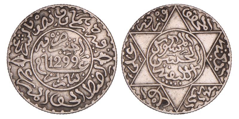 Morocco. 2 1/2 Dirhams. 1299.