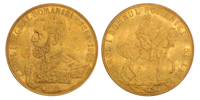 Romania. Carol I. 50 Lei. 1906.