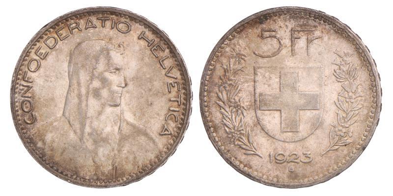 Switserland. 5 Francs. 1923 B.