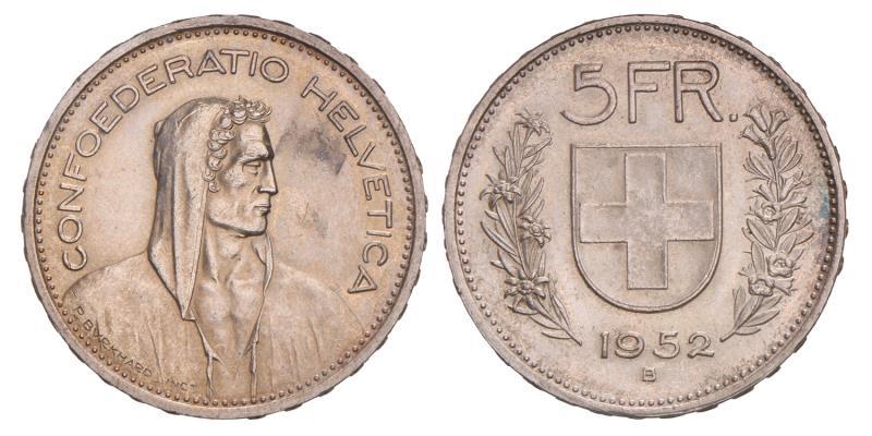 Switserland. 5 Francs. 1952 B.