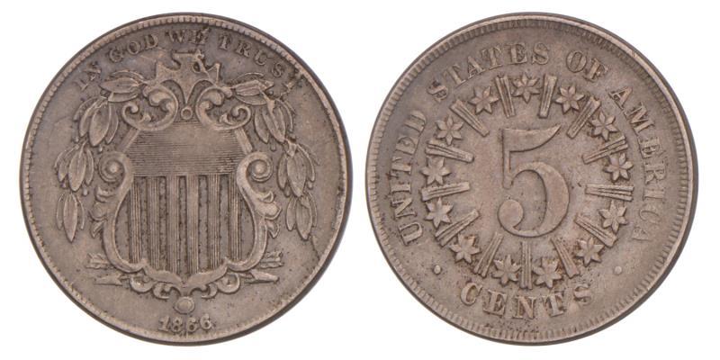 USA. 5 Cents. 1866.