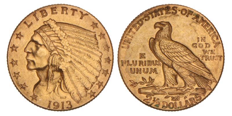 USA. 2½ Dollars. 1913.