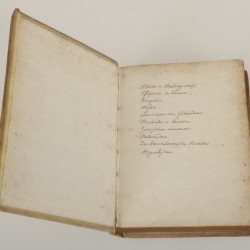 Een acht-delige serie boeken, Joost van den Vondel, daarbij een eiken boekenschuif, Holland, 17e eeuw.