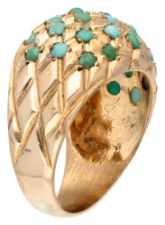 Vintage 14K geelgouden ring bezet met ca. 1.24 ct. turkoois.