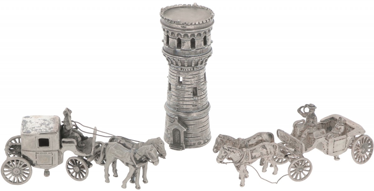 (3) Delig lot miniaturen zilver.