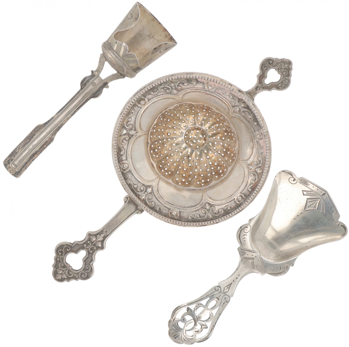 (3) Delig lot diversen zilver.