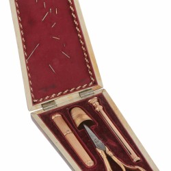 Naai necessaire in schildpad etui goud.