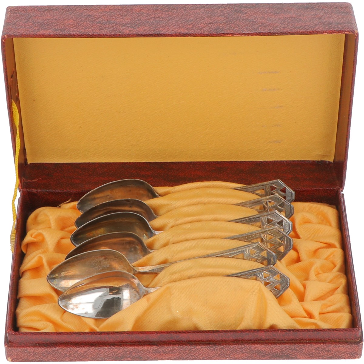 (6) Delige set koffielepels zilver.