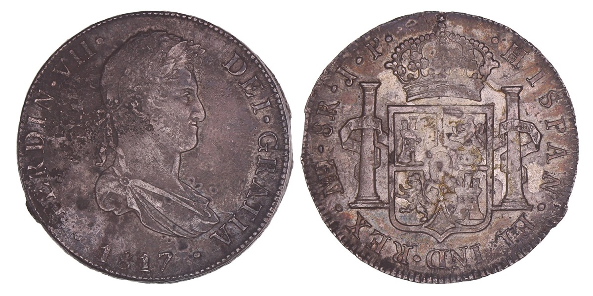 Peru, Spanish colony. Ferdinand VII. 8 Reales. 1817 JP.