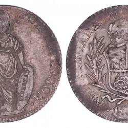 Peru. 4 Reales. 1854 M. VF +.