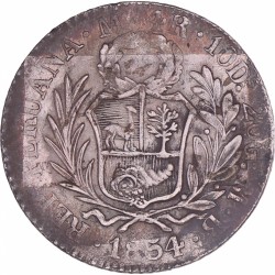 Peru. 4 Reales. 1854 M. VF +.